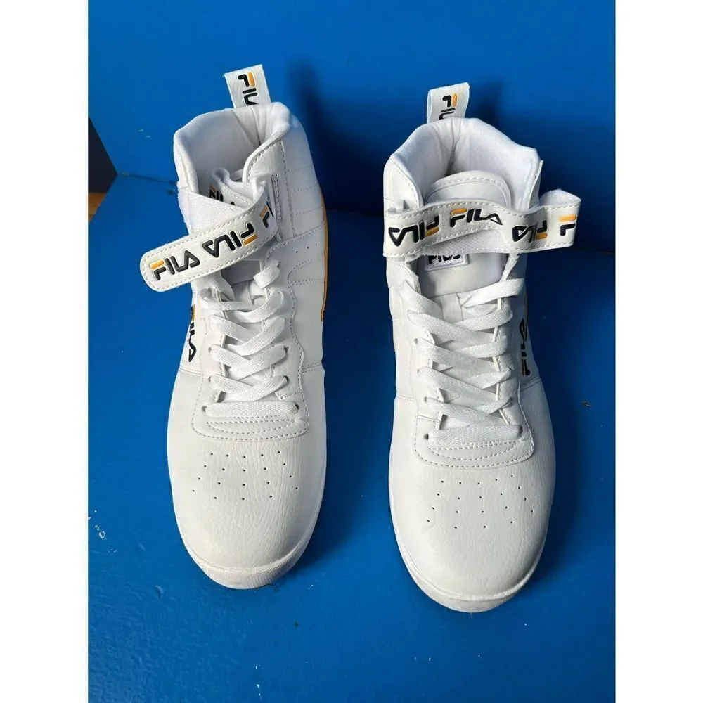 Fila Men's F-13v - White/Yelow/Fila Back - Fashion Sneakers - Sz: 10